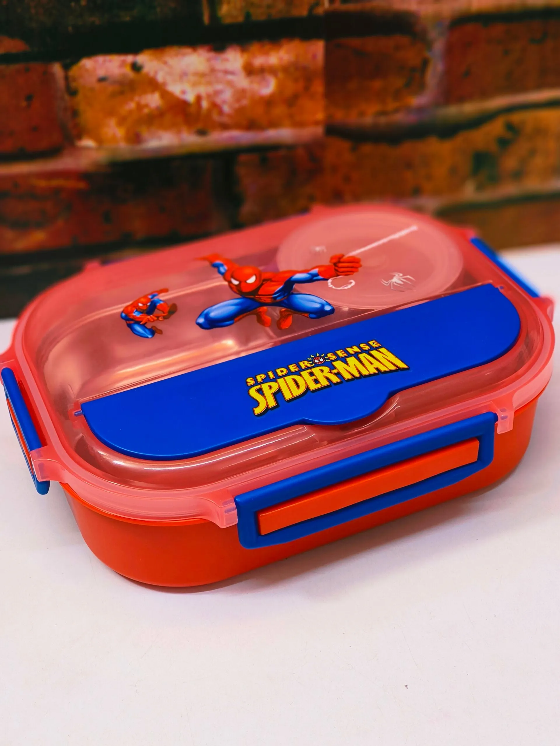 Spiderman 4 Sections Bento Lunchbox with Steel Container