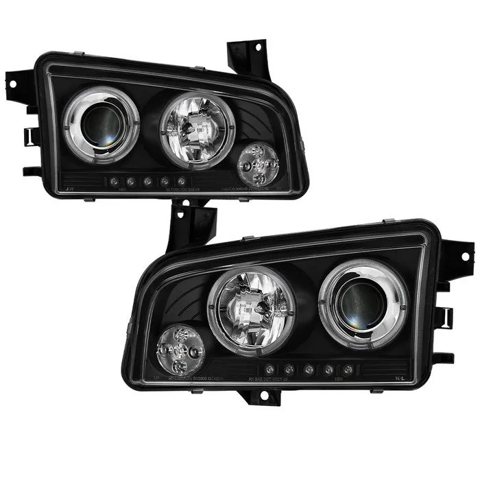 Spyder Projector Headlights Dodge Charger (2006-2010) Halogen Model - with CCFL Halo / LED Halo / Light Bar LED