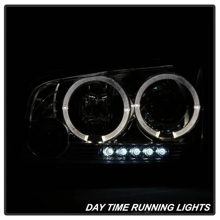 Spyder Projector Headlights Dodge Charger (2006-2010) Halogen Model - with CCFL Halo / LED Halo / Light Bar LED