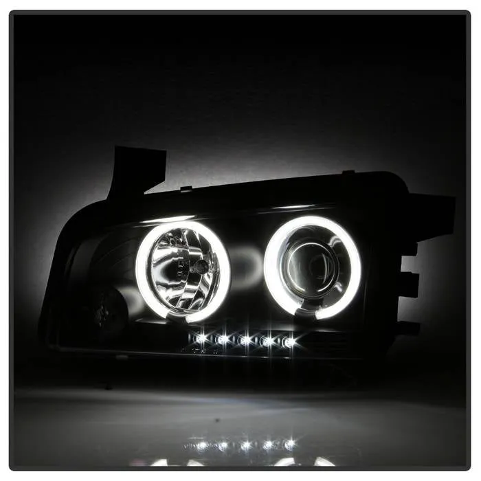 Spyder Projector Headlights Dodge Charger (2006-2010) Halogen Model - with CCFL Halo / LED Halo / Light Bar LED