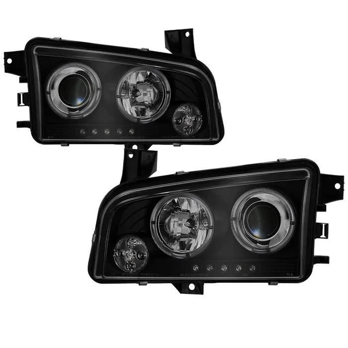 Spyder Projector Headlights Dodge Charger (2006-2010) Halogen Model - with CCFL Halo / LED Halo / Light Bar LED