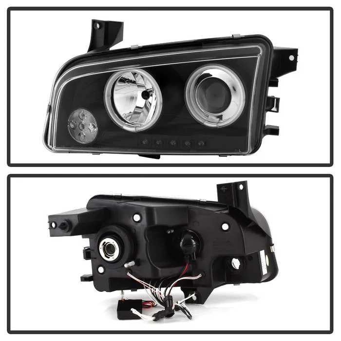 Spyder Projector Headlights Dodge Charger (2006-2010) Halogen Model - with CCFL Halo / LED Halo / Light Bar LED