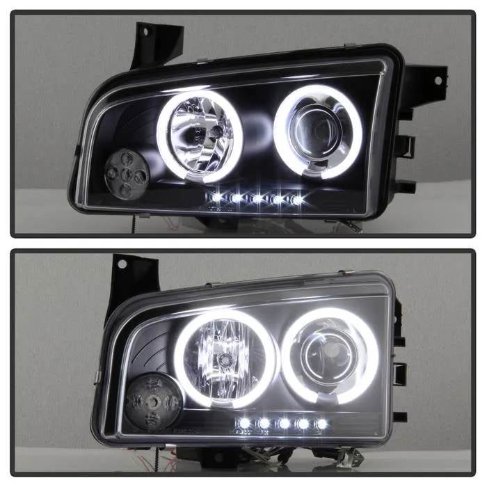 Spyder Projector Headlights Dodge Charger (2006-2010) Halogen Model - with CCFL Halo / LED Halo / Light Bar LED