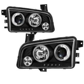 Spyder Projector Headlights Dodge Charger (2006-2010) Halogen Model - with CCFL Halo / LED Halo / Light Bar LED