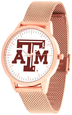 Texas A&M Statement Mesh Band Unisex Watch - Rose