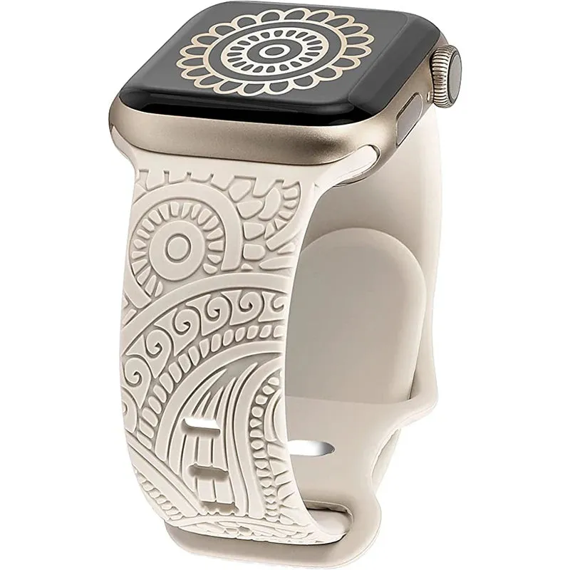 Tribal Elegance Silicon Band for Apple Watch - Beige