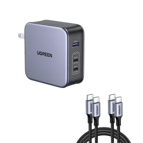 UGREEN Nexode 140W USB C GaN Charger-3 Ports Wall Charger Bundle