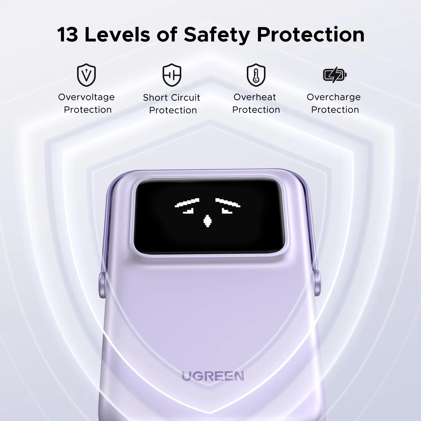 UGREEN Uno Magnetic Wireless Power Bank 10000mAh 15W (Purple)