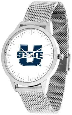 Utah State Aggies Statement Mesh Band Unisex Watch - Silver