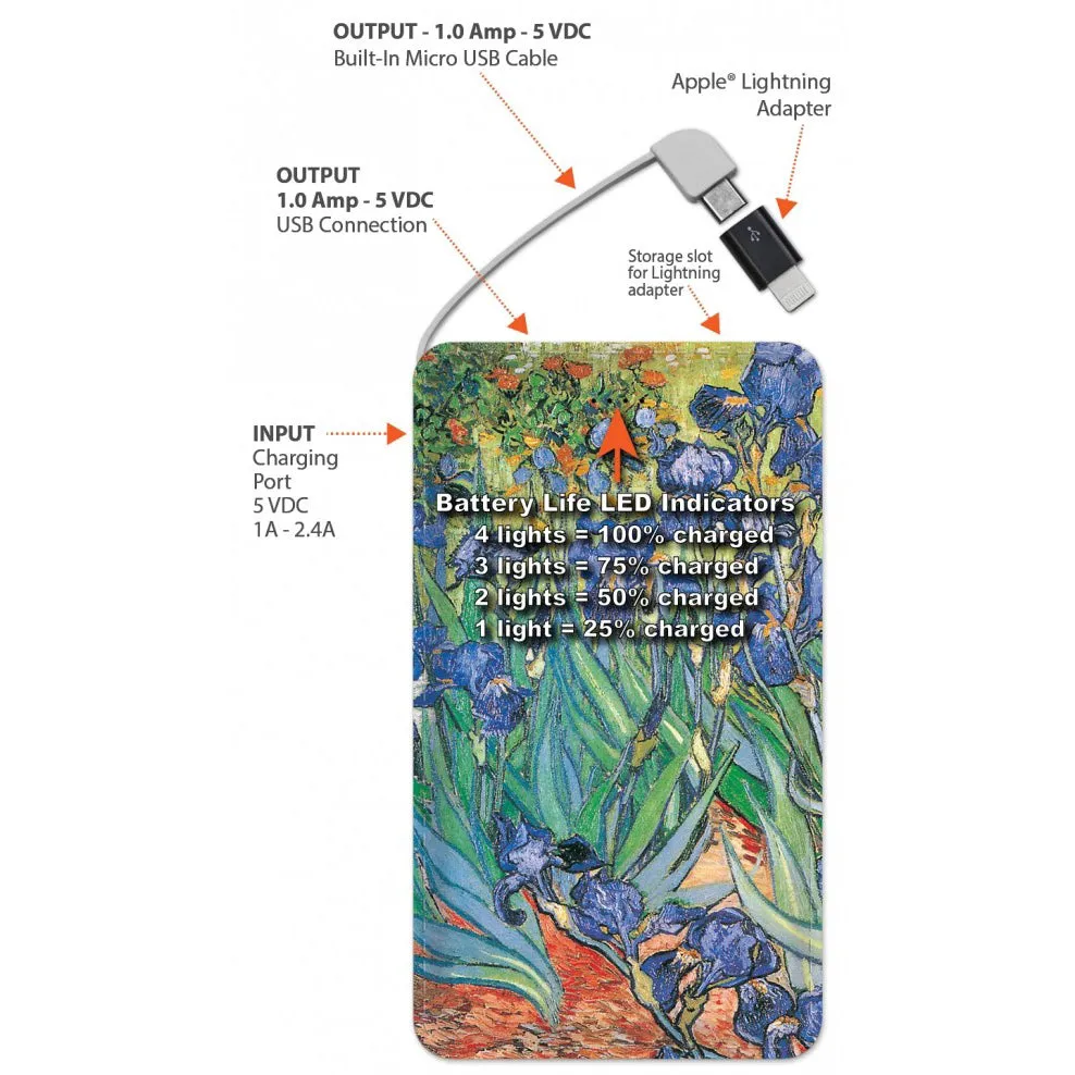 Van Gogh Irises Portable Power Bank