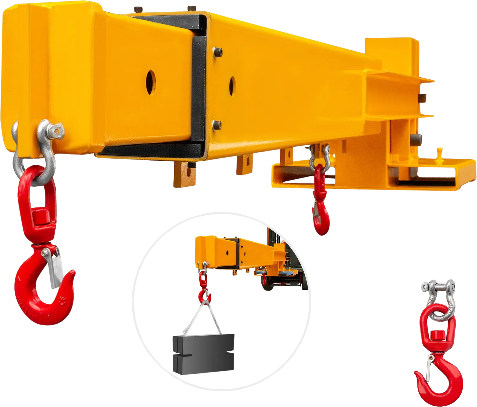 Vevor Forklift Mobile Crane 6000lbs Capacity with 2 Hooks Truss Jib Boom New