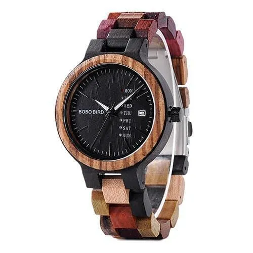 Wooden Watch with Colorful Band