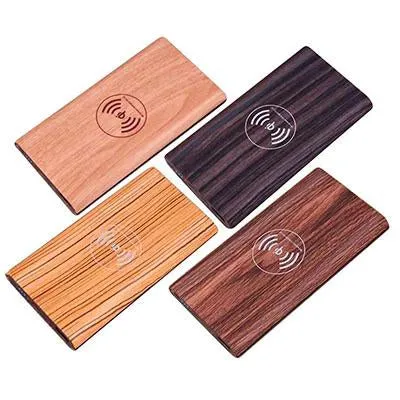 Woodgrain Qi Wireless power bank charger