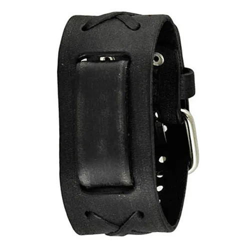 X Black Leather Cuff