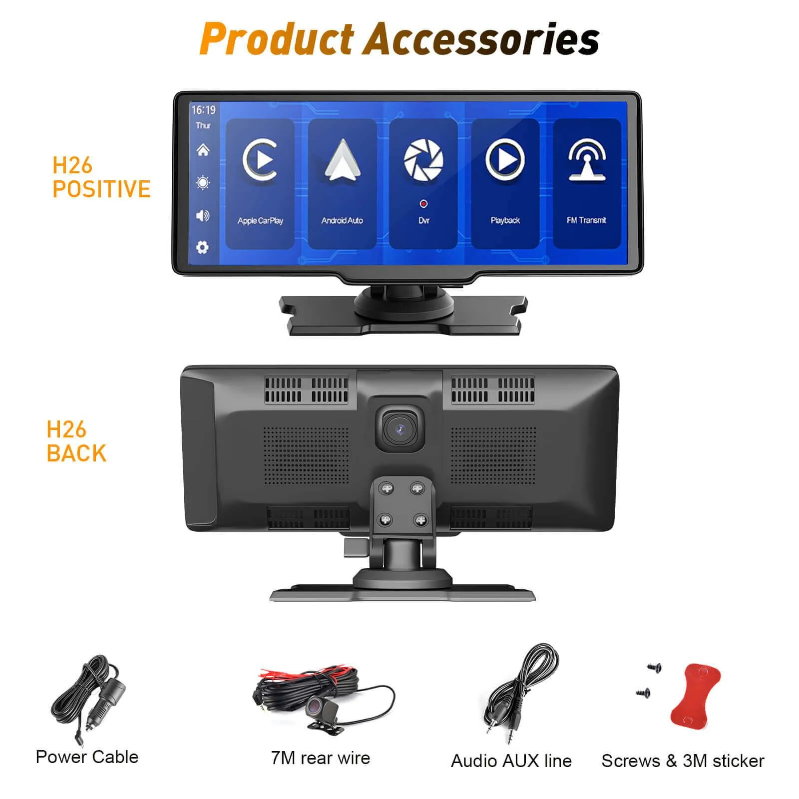 XGODY 1080P 10.26" IPS Screen Front And Rear Dual-Recording Camera Dashcam For Cars