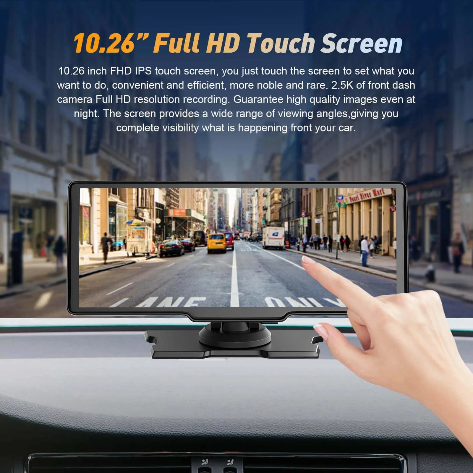 XGODY 1080P 10.26" IPS Screen Front And Rear Dual-Recording Camera Dashcam For Cars